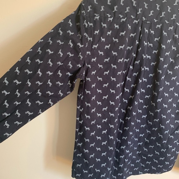 Mens Denim and Flower Zebra Dress Shirt - Picture 5 of 7